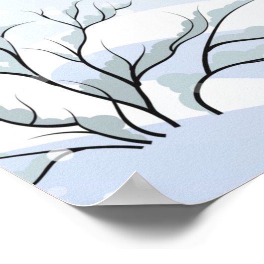 Kerstairlandschap met sneeuwdekhuis poster (Hoek)