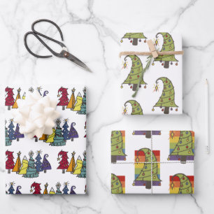 Kerstairpatroon met Gay Pride Rainbow Inpakpapier Vel