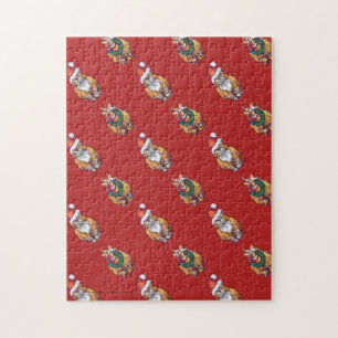 Kerstairpatroon met kop en staart legpuzzel