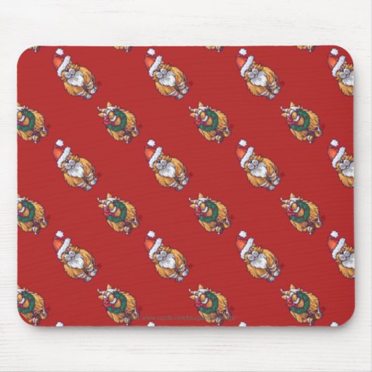 Kerstairpatroon met kop en staart muismat (Voorkant)