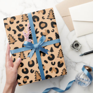 Kerstairpatroon met luipaard cadeaupapier