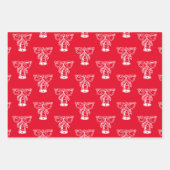 Kerstairrood en wit schattig georanje patronen inpakpapier vel (Voorkant)