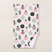 Kerstairversieringen Roze en Groene Witte Achtergr Bad Handdoek (Handdoek)