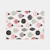 Kerstairversieringen Roze en Groene Witte Achtergr Fleece Deken (Voorkant (Horizontaal))