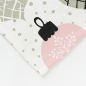 Kerstairversieringen Roze en Groene Witte Achtergr Fleece Deken (Hoek)