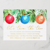 Kerstairversieringspartij Folie Uitnodiging (Voorkant)