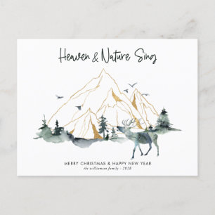 KerstaKaart van Majestic Mountain Forest Woodland Briefkaart