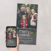 Kerstakbord van Merry - Verticale foto Feestdagenkaart