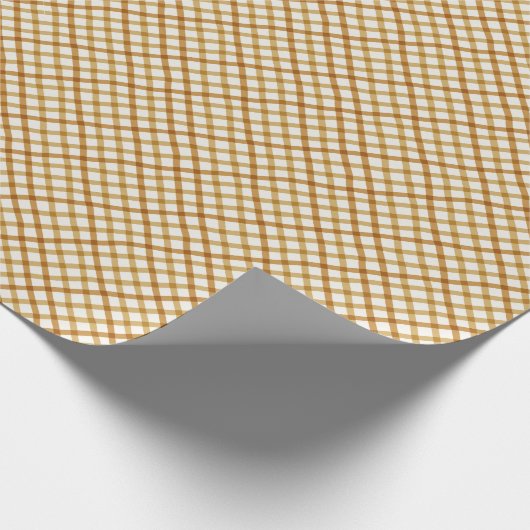 Kerstakelpapier voor Gingham in Gold Cadeaupapier (Hoek)