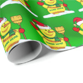 Kerstakelpapier voor softbal, PERSONALISEERD Cadeaupapier (Rol Hoek)