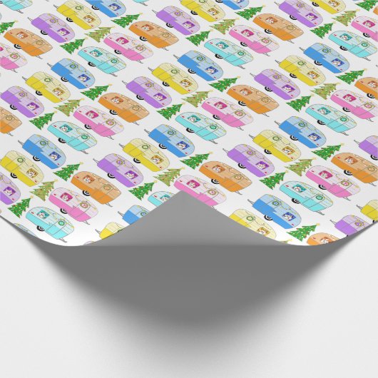  kerstakelwagen RV-kerstabel Cadeaupapier (Hoek)