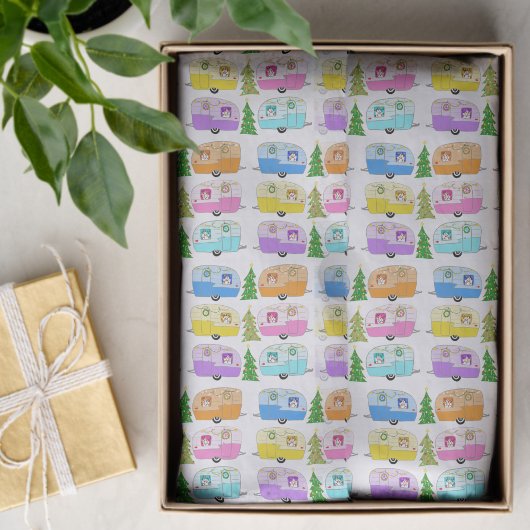  kerstakelwagen RV-kerstabel Tissuepapier