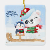 Kerstakeramische versiering keramisch ornament (Voorkant)