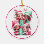 Kerstakeramische versiering keramisch ornament (Voorkant)