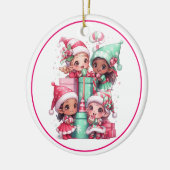 Kerstakeramische versiering keramisch ornament (Links)