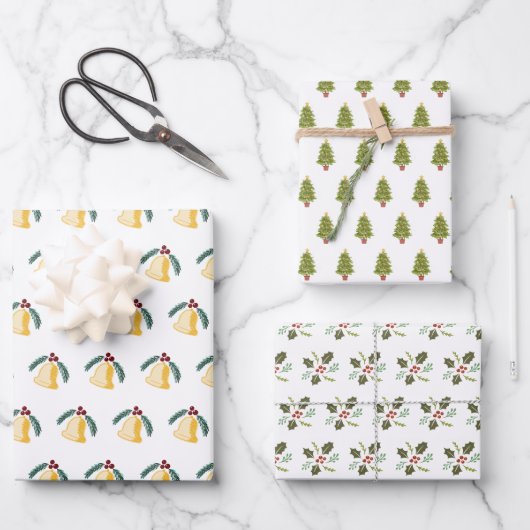 Kerstakerboom: feestdag inpakpapier vel (Voorkant)