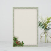 Kerstakerbroeken voor Holly en Pine Cone Briefpapier (Staand voorkant)