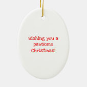 Kerstakerdecoratie op Greyhound Keramisch Ornament (Achterkant)