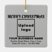 Kerstakergrijs vierkant keramisch sieraadje keramisch ornament (Achterkant)