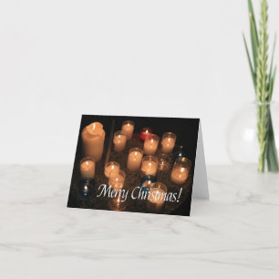 Kerstakerkblaaskaarsen kerst feestdagen kaart