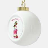 Kerstakerkerstversiering - Jouw tekst Keramische Bal Ornament (Rechts)