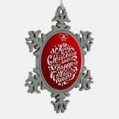 Kerstakerkerstversiering met vrolijk kerstfeest tin sneeuwvlok ornament (Links)