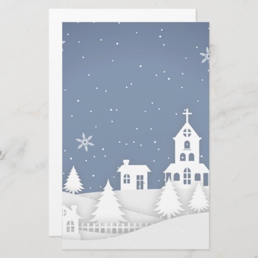 Kerstakerlandschap Briefpapier (Voorkant / Achterkant)