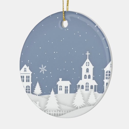 Kerstakerlandschap Keramisch Ornament (Links)