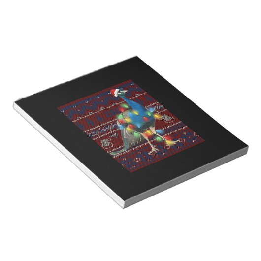 Kerstakerlicht met pacock lights Ugly Sweater Goat Notitieblok (Schuin)
