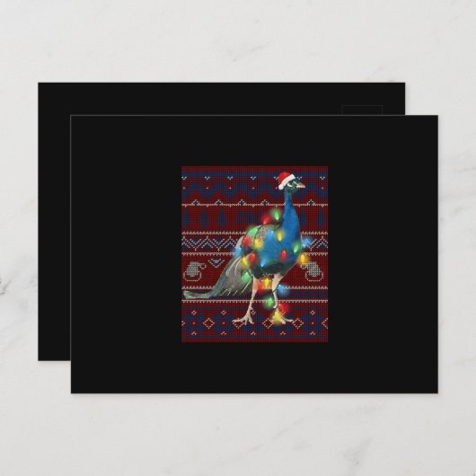 Kerstakerlicht met pacock lights Ugly Sweater Goat Uitnodiging Briefkaart (Voorkant / Achterkant)