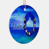 Kerstakerversiering aan de kust van de zee keramisch ornament (Rechts)