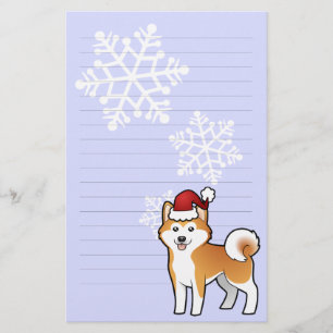 KerstAkita Inu/Shiba Inu Briefpapier