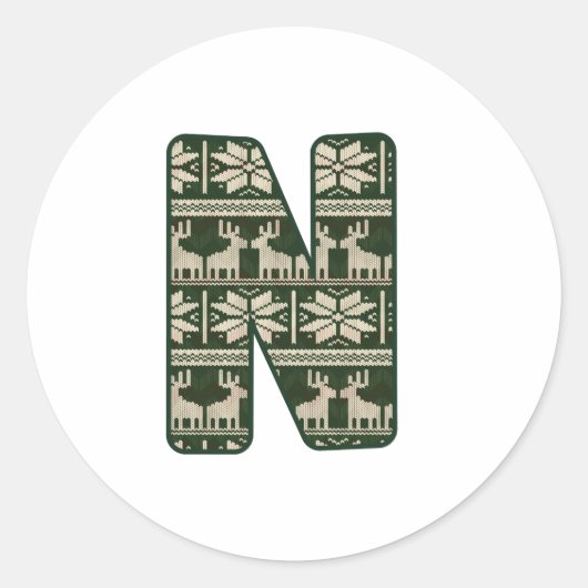 Kerstalfabet (14) ronde sticker (Voorkant)