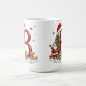 Kerstalfabet Initiaal B met Kerstmannen Elfjes Koffiemok (Center)