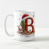 Kerstalfabet Initiaal B met Kerstmannen Elfjes Koffiemok (Links)