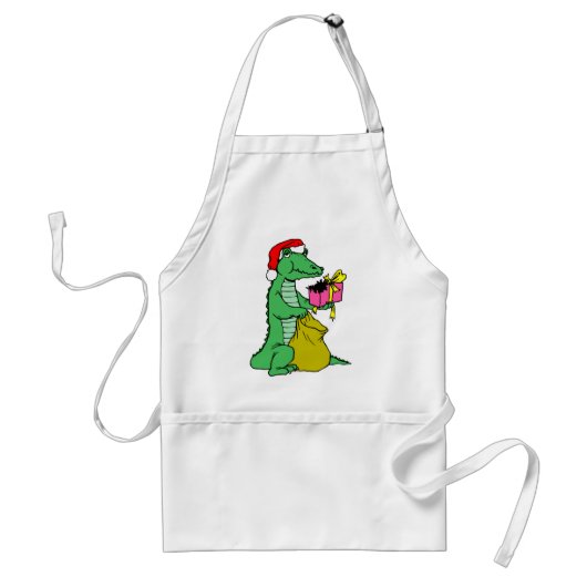 Kerstalligator Standaard Schort (Voorkant)