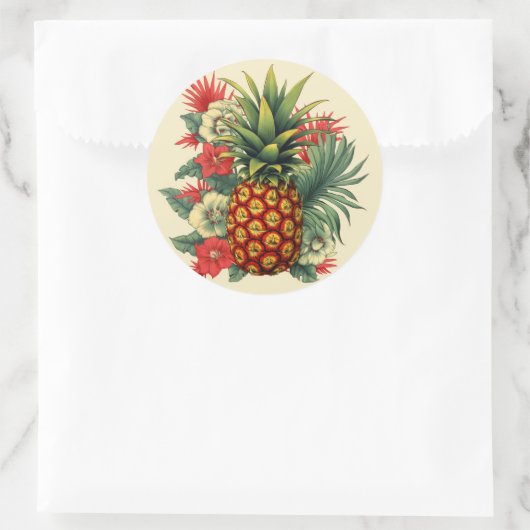 kerstanananas ronde sticker (Tas)