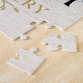 Kerstanendorp Vrede op Aarde Monogram Legpuzzel (Zijkant)