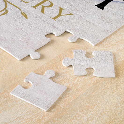 Kerstanendorp Vrede op Aarde Monogram Legpuzzel (Zijkant)