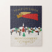 Kerstanendorp Vrede op Aarde Monogram Legpuzzel (Verticaal)