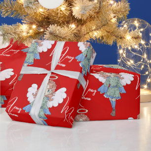 kerstangel cadeaupapier