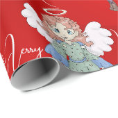 kerstangel cadeaupapier (Rol Hoek)