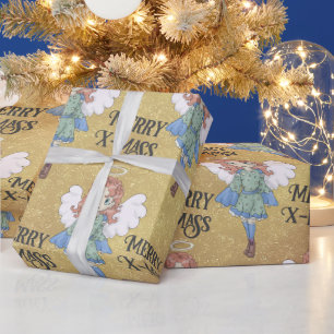 kerstangel cadeaupapier