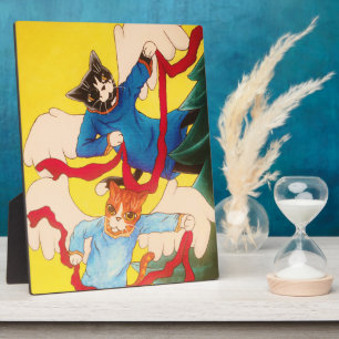 KerstAngel Cherub Cats Fotoplaat