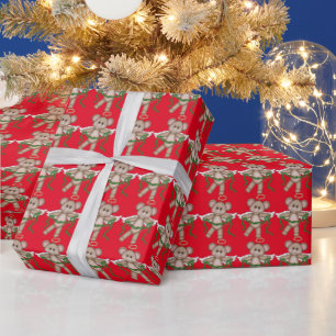 Kerstangel Mice Holiday inpakpapier