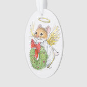 Kerstangel Mouse met grote versiering Ornament (voorkant)