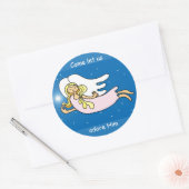 kerstangel ronde sticker (Envelop)