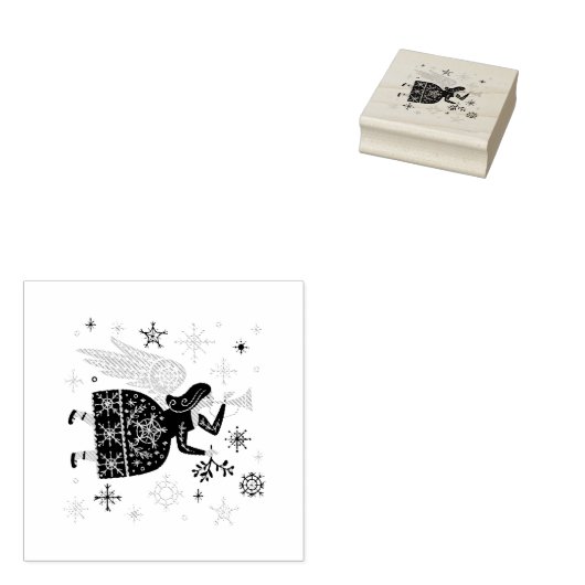 KerstAngel Rubber Stamp Rubberstempel (Gestempeld)