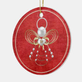 Kerstangel van Joy - Rood Keramisch Ornament (Links)