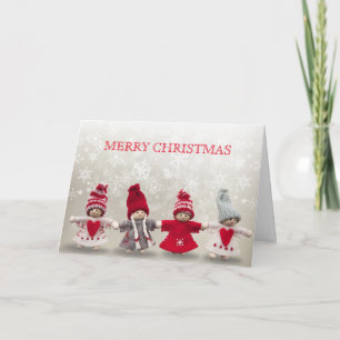 KerstAngel Winter Snowfall Heart Feestdagen Kaart